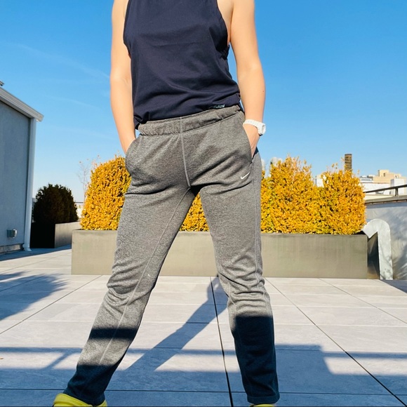 Nike Fleece Gray Zip Ankle Straight Leg Low Ride Streetwear Sport Sweatpants S - Picture 15 of 16